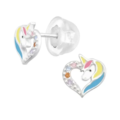 Hõbekõrvarõngad lastele Unicorn Heart